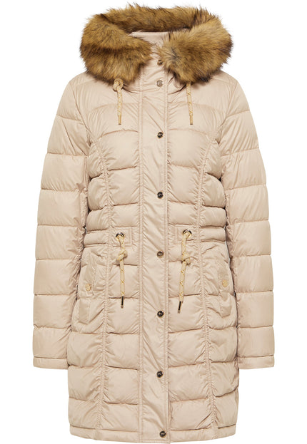 faina Women's Quilted Coat With Faux Fur