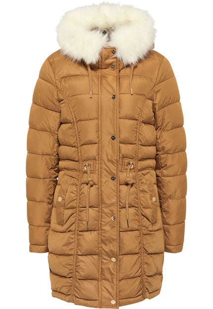 faina Women's Quilted Coat With Faux Fur