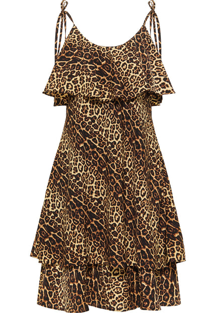 faina Damen Kleid mit Leopardenmuster