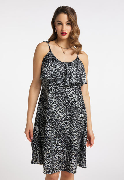 faina Damen Kleid mit Leopardenmuster