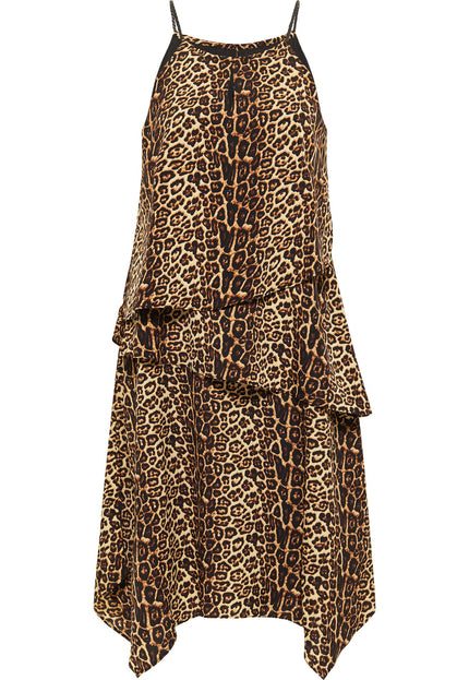 faina Damen Kleid mit Leopardenmuster