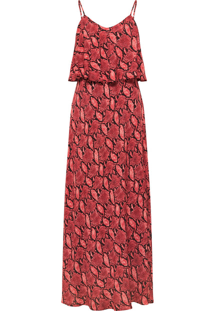 faina Damen Schlangenprint Maxi Kleid