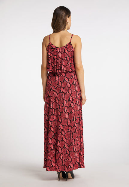 faina Damen Schlangenprint Maxi Kleid