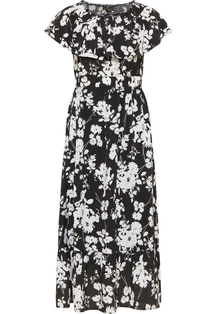 faina Damen Midi Kleid mit Allover-Print