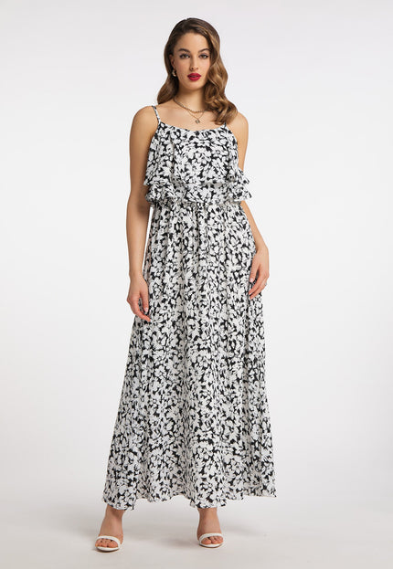 faina Damen Floral Print Maxi Kleid