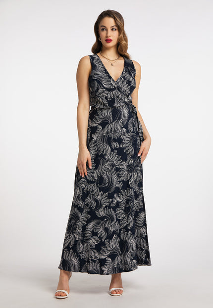 faina Damen Maxi Kleid mit Allover-Print