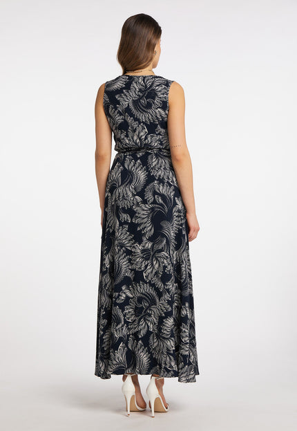 faina Damen Maxi Kleid mit Allover-Print