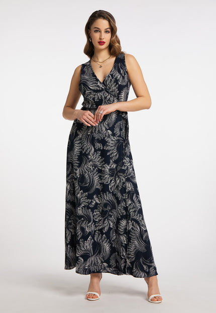 faina Damen Maxi Kleid mit Allover-Print