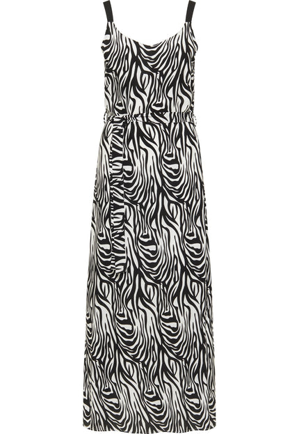 faina Damen Zebra-Print Maxi Kleid