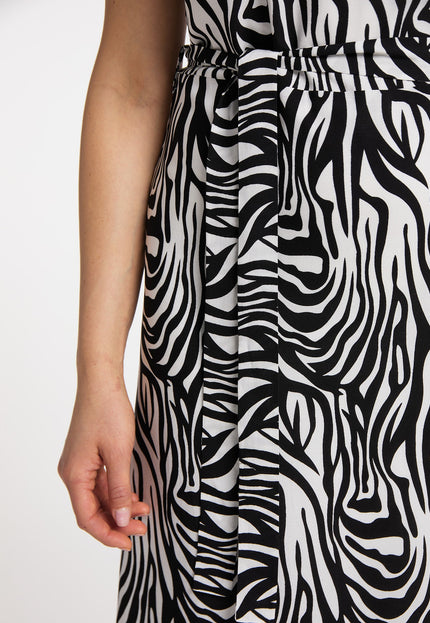 faina Damen Zebra-Print Maxi Kleid