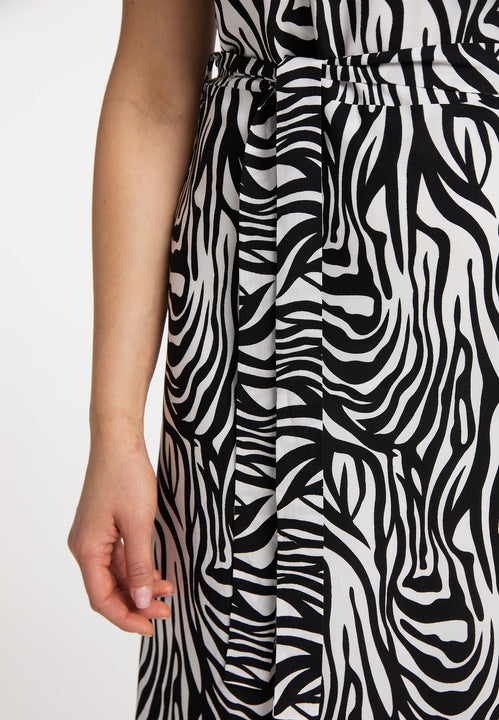 faina Damen Zebra-Print Maxi Kleid