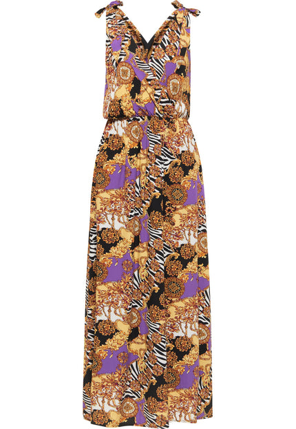 faina Damen Maxi Kleid mit Allover-Print