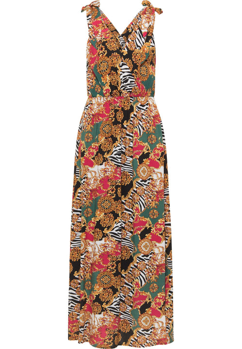 faina Damen Maxi Kleid mit Allover-Print