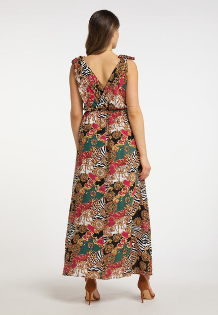 faina Damen Maxi Kleid mit Allover-Print