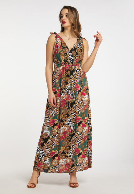 faina Damen Maxi Kleid mit Allover-Print