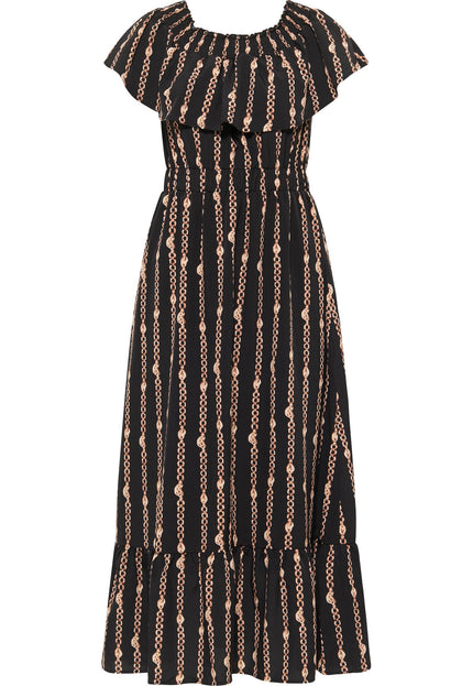 faina Damen Maxi Kleid mit Allover-Print