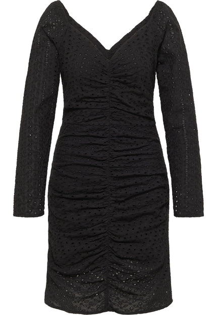 faina Damen Kleid mit Broderie Anglaise