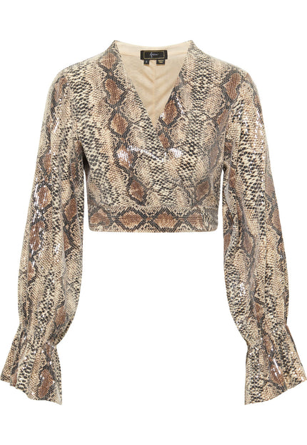 faina Women's Wrap Blouse With Sequins