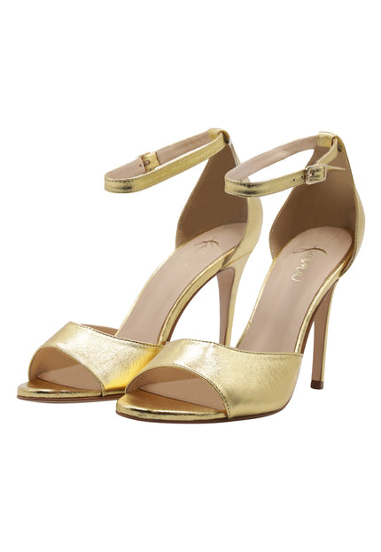 faina Damen Metallic Leder Sandalen