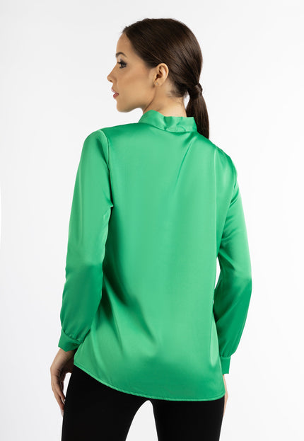 faina Damen Bluse mit Schleifenkragen