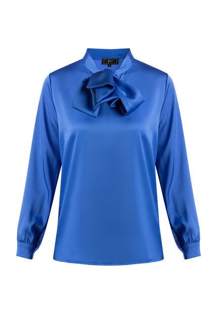 faina Damen Bluse mit Schleifenkragen