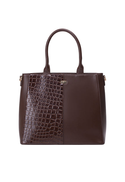 faina Women's Handle Bag With Reptile Embossing