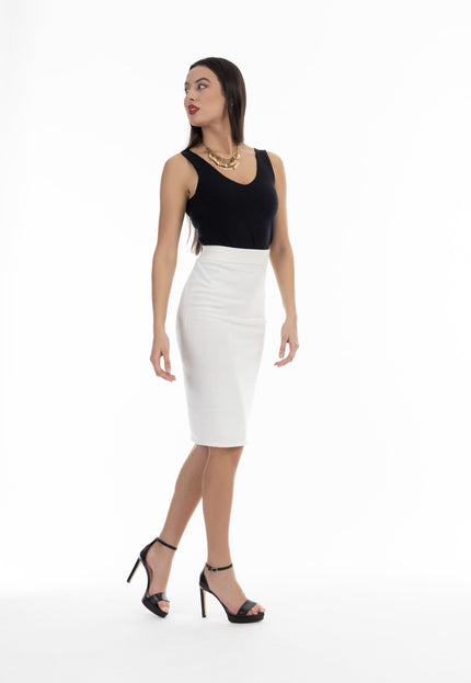 faina Damen Strick Midi Rock