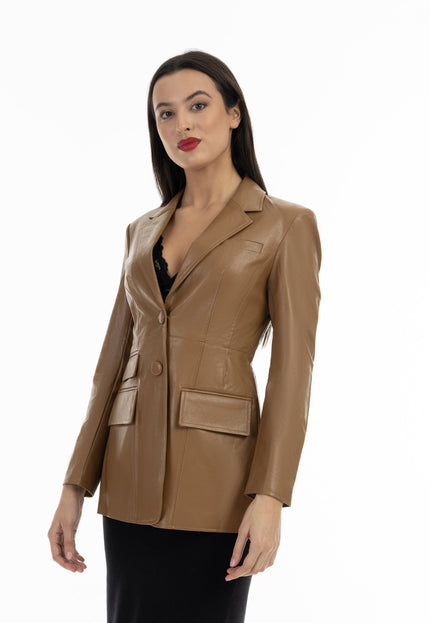 faina Women's Faux Leather Blazer