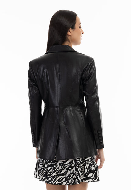 faina Women's Faux Leather Blazer