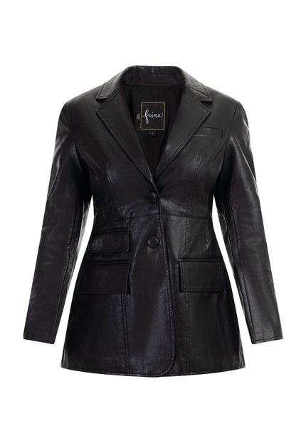 faina Women's Faux Leather Blazer