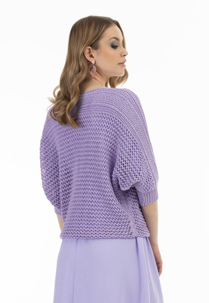 faina Damen weitmaschiger Strickpullover