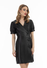 faina Damen Leder Kleid