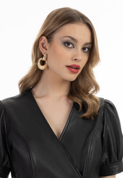 faina Damen Leder Kleid