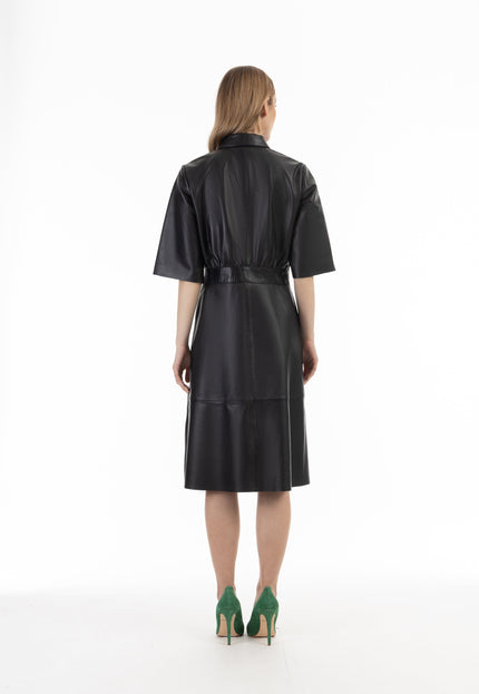 faina Damen Leder Kleid