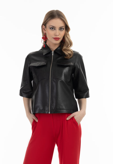 faina Women's Leather Shirt