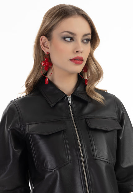 faina Women's Leather Shirt