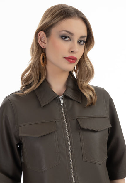 faina Women's Leather Shirt