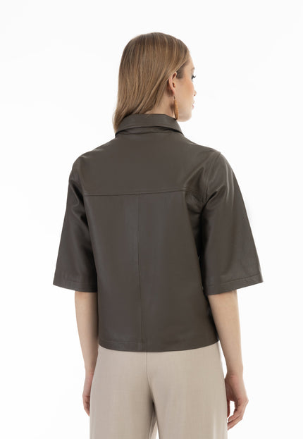 faina Women's Leather Shirt