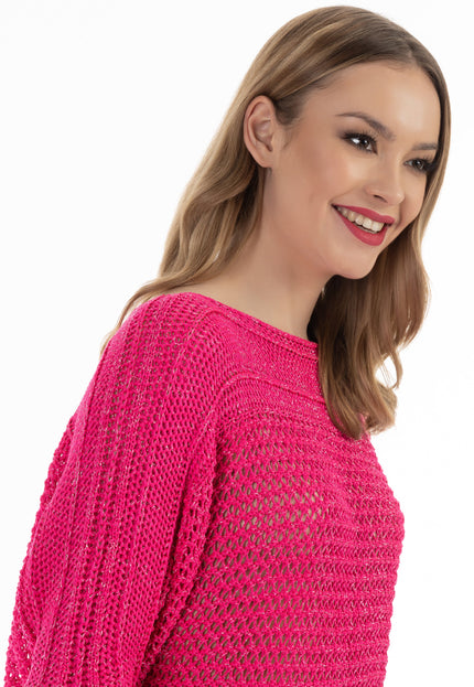 faina Damen weitmaschiger Strickpullover