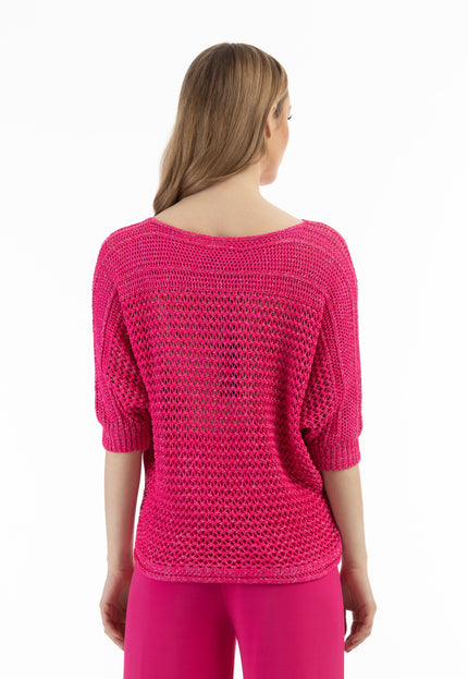 faina Damen weitmaschiger Strickpullover