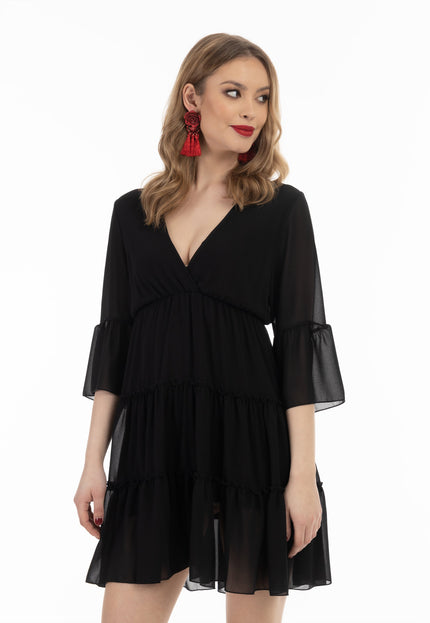 faina Damen Mini Kleid mit Rüschen