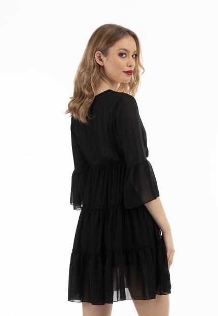 faina Damen Mini Kleid mit Rüschen