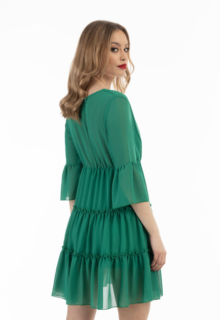 faina Damen Mini Kleid mit Rüschen