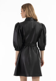 faina Damen Leder Kleid