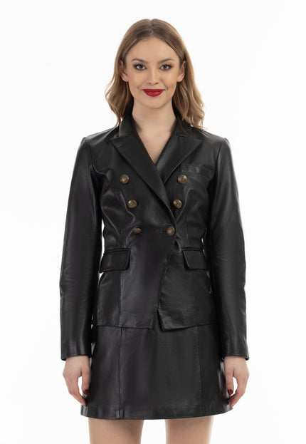 faina Women's Leather Blazer