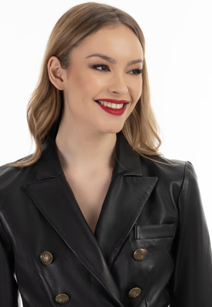 faina Women's Leather Blazer