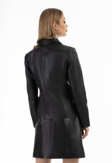 faina Women's Leather Blazer