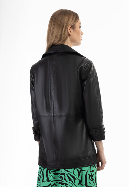 faina Women's Leather Blazer Jacket