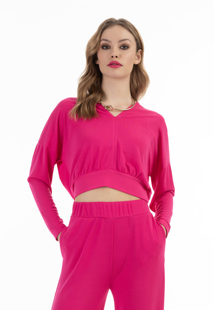 faina Damen Cropped Langarmshirt