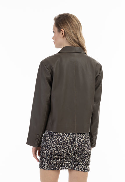 faina Women's Leather Blazer